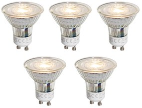 Set de 5 becuri LED GU10 50mm reglabile, clare, 4,5W, 365 lm, 2700K