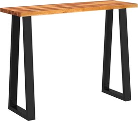 vidaXL Consolă cu margini naturale, 110x35x80 cm, lemn masiv de acacia