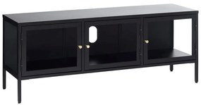 Masă TV neagră din metal 132x52 cm Carmel – Unique Furniture