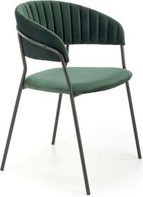 Scaun K426, verde inchis/negru, stofa catifelata/metal, 57x54x79 cm