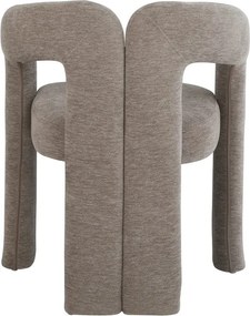 Scaun cu design sculptural tesatura chenille greige ARCH