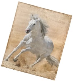 Pătură din microfibră BedTex Cal alb, 130 x 160 cm