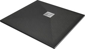 Mexen Stone+ cabină de duș compozit pătrată 100 x 100 cm, antracit - 44711010