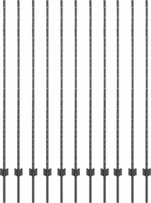 vidaXL Stâlp de gard. 11 pcs Gri 150 cm Oțel