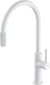 Baterie bucatarie cu sistem filtrare D1 alb mat Omnires Switch cu 3 cai, pentru apa filtrata