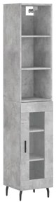 3189913 vidaXL Dulap înalt, gri beton, 34,5x34x180 cm, lemn prelucrat
