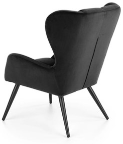 Fotoliu Tyrion velvet negru H91 cm