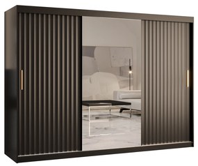 Dulap de haine cu oglindă 250 cm Riana Wa 2 250 (negru). 1063503