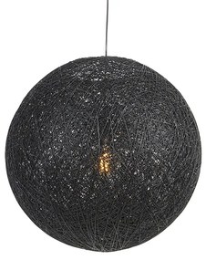 Lampă suspendată rustică neagră 60 cm - Corda