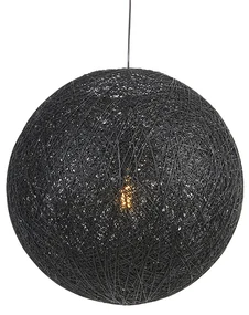 Lampă suspendată rustică neagră 60 cm - Corda