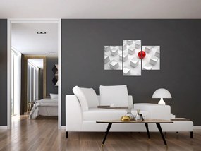 Tablou cu abstracție - cub cu bilă (90x60 cm)