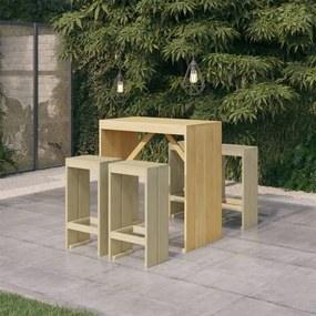 3096634 vidaXL Set mobilier de bar de grădină, 5 piese, lemn de pin tratat