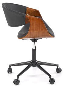 Fotoliu de birou Balbo (negru + nuc). Promo -6%. 1092609