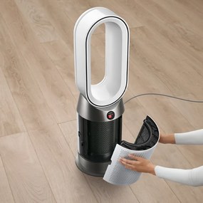 Purificator de aer 2in1 Dyson Purifier Hot+Cool HP1 544826-01, Incalzire/Racire, 50 W, 30 m2, 287 l/s, 10 viteze, Air Multiplier™, Wi-Fi, Bluetooth, Oscilatie, Alb/Argintiu