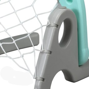 Panou de baschet 3 în 1 cu înălțime reglabilă și joc de aruncare inele, albastru