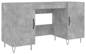 829544 vidaXL Birou, gri beton, 140x50x75 cm, lemn compozit