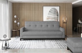 Canapea gri deschis extensibilă/cu spațiu de depozitare cu tapițerie din catifea 216 cm Selene – ELTAP