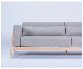 Canapea cu structură din lemn de stejar Gazzda Fawn Plus, 240 cm, gri