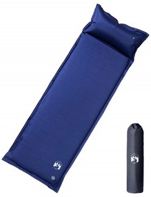 vidaXL Saltea de camping auto-gonflabilă cu pernă 1 persoană bleumarin