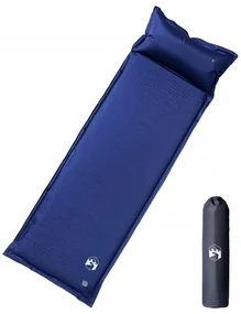 vidaXL Saltea de camping auto-gonflabilă cu pernă 1 persoană bleumarin