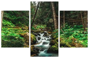 Tablou cu pârău în pădure (90x60 cm)
