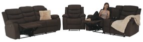 Canapea 3+2+1, material textil maro, FABRON 2 NEW