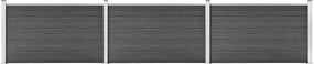 vidaXL Set de panouri de gard, negru, 526 x 105 cm, WPC
