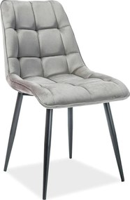 Scaun tapitat stofa CHIC, catifea gri - Bluvel 14, 50x58x88 cm