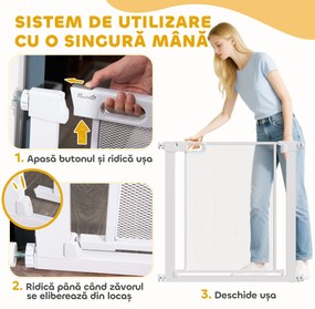PawHut Poarta Siguranta Reglabila 75‑103 cm | Aosom Romania