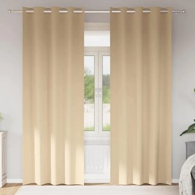 vidaXL Perdele cu perdele 2 pcs Crem 225 x 140 cm Poliester
