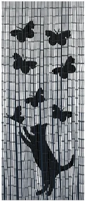 Cortină din bambus Pisica și fluturii, 90x200 cm, Pisica și fluturii