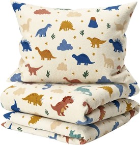 Lenjerie de pat din bumbac renforcé pentru patut DINOROO colorata Dimensiune lenjerie de pat: 45 x 65 cm | 90 x 135 cm