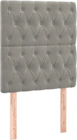 vidaXL Tăblie de pat gri deschis 80x7x118/128 cm catifea