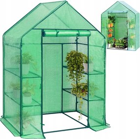 Solar de grădină cu folie și rafturi 73 x 140 m x 200 cm