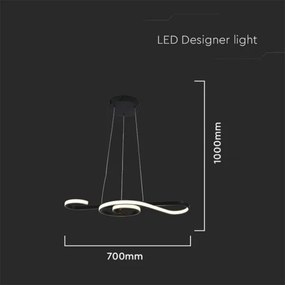 Lustră LED pe cablu LED/18W/230V 3000K negru