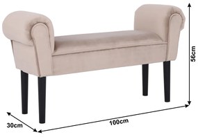Bancă, catifea Velvet, grej/negru, BURDA