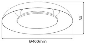 Plafonieră LED PIATTINO, 30W, 230V, 3000/4000/6000K, diam. 40 cm, negru