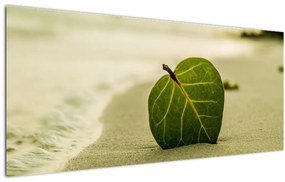 Tablou cu frunză în nisip (120x50 cm)
