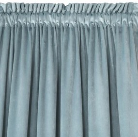 Draperie de catifea albastru deschis, cu agățare pe bandă încrețită 140 x 270 cm