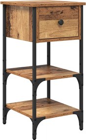 vidaXL Dulap de noapte Maro 33.5 x 36 x 70 cm Lemn recuperat masiv