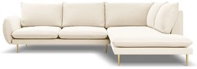 Coltar Vienna 6 locuri velvet picioare aurii L275 cm