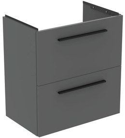 Dulap baza lavoar, 60x38x63 cm, 2 sertare, cuart gri mat Gri mat