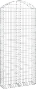 vidaXL Coș gabion arcuit, 100x30x220/240 cm, fier galvanizat