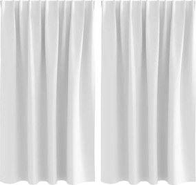 vidaXL Perdele Opaque cu Inel 2 pcs Alb strălucitor 140 x 140 cm