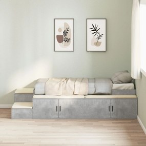 vidaXL Cadru de pat de depozitare Gri beton 80x200 cm