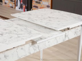 Masă sufragerie Vopami (alb + gri) (pentru 4-6 persoane). 1093738