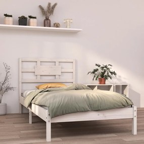 3105656 vidaXL Cadru de pat, alb, 100x200 cm, lemn masiv