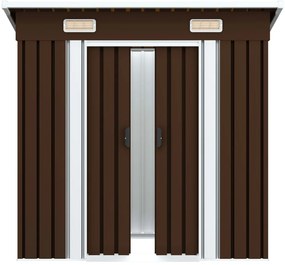 Magazie de gradina din metal , maro, 194 x 121 x 181 cm, otel