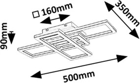 Rabalux 71394 - Plafonieră LED MERENI, dimabilă, 40W, 230V, 3000-6500K, cu telecomandă