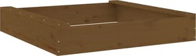 vidaXL Cutie de nisip pătrată cu scaune, maro miere, lemn masiv de pin